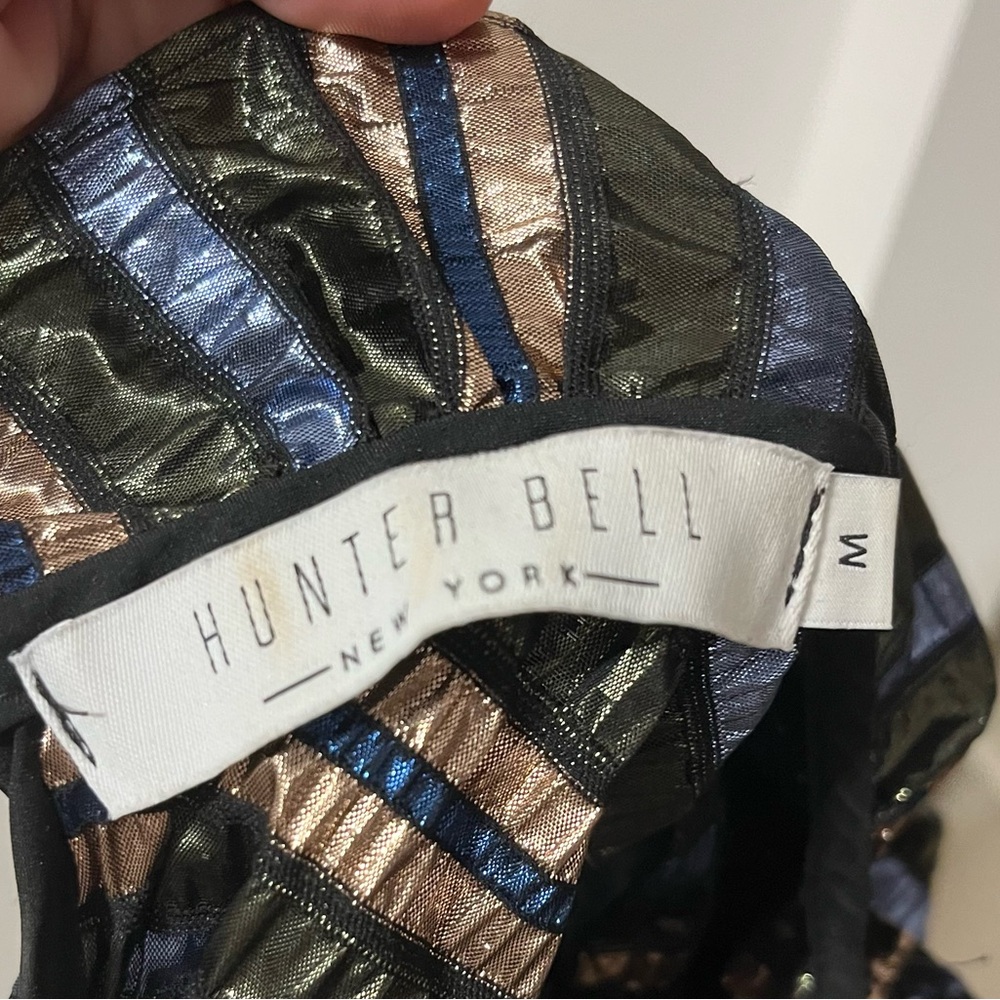 HUNTER BELL | Stella Blouse Top in Festive Stripe Metallic Holiday Top - Picture 6 of 11